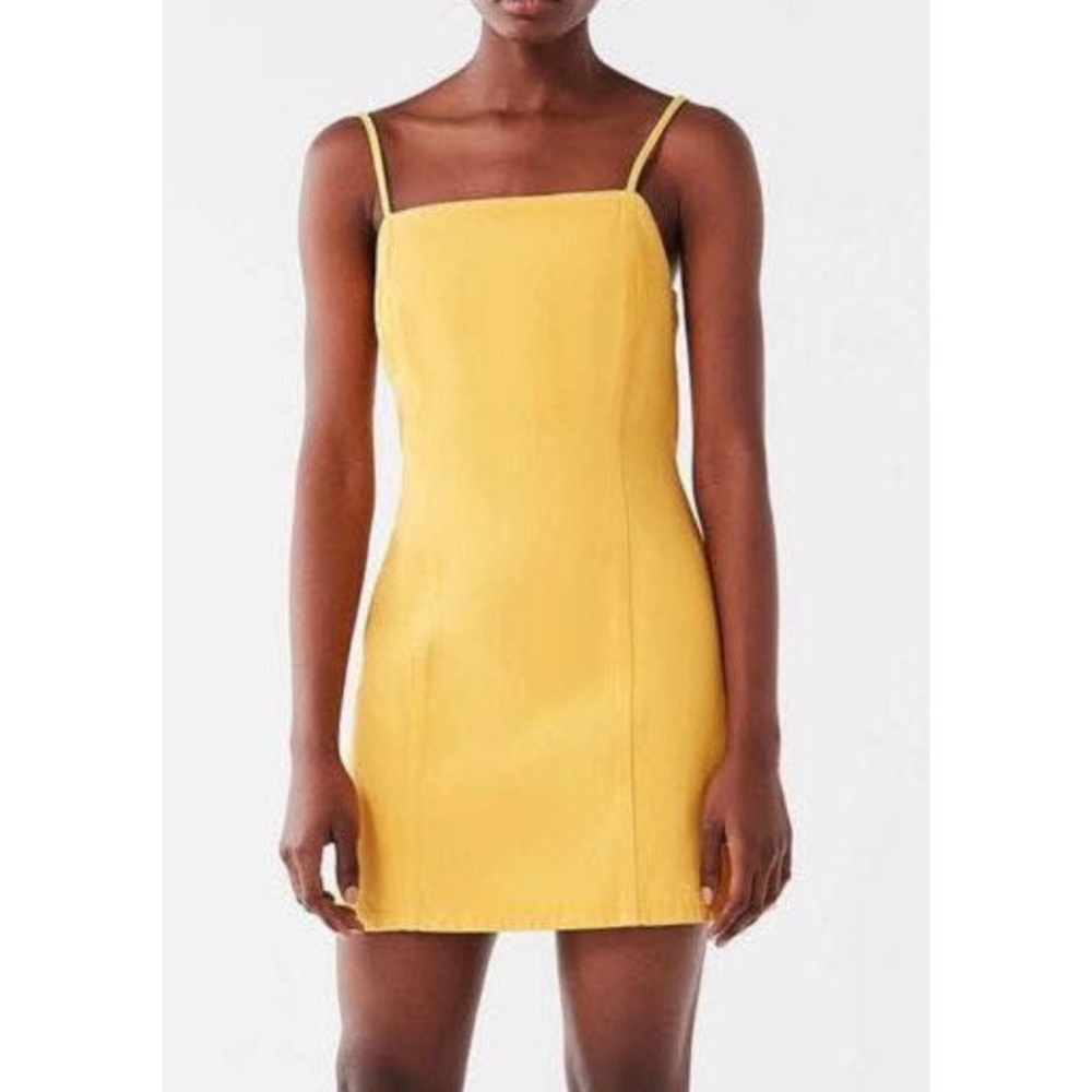 urban outfitters bdg yellow denim dress